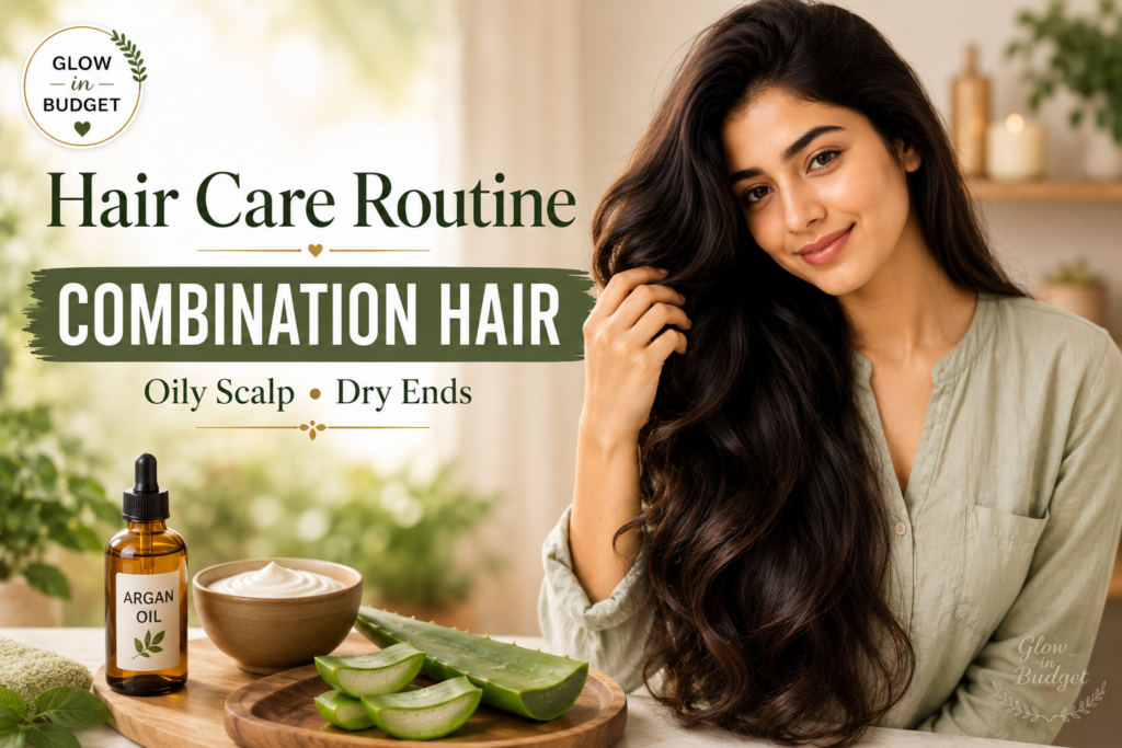 🌿Hair Care Routine for Combination Hair (Oily Scalp & Dry Ends) in Humid Weather (Morning, Night & Weekly Guide) chatgpt image jul 16, 2026, 12 46 31 pm