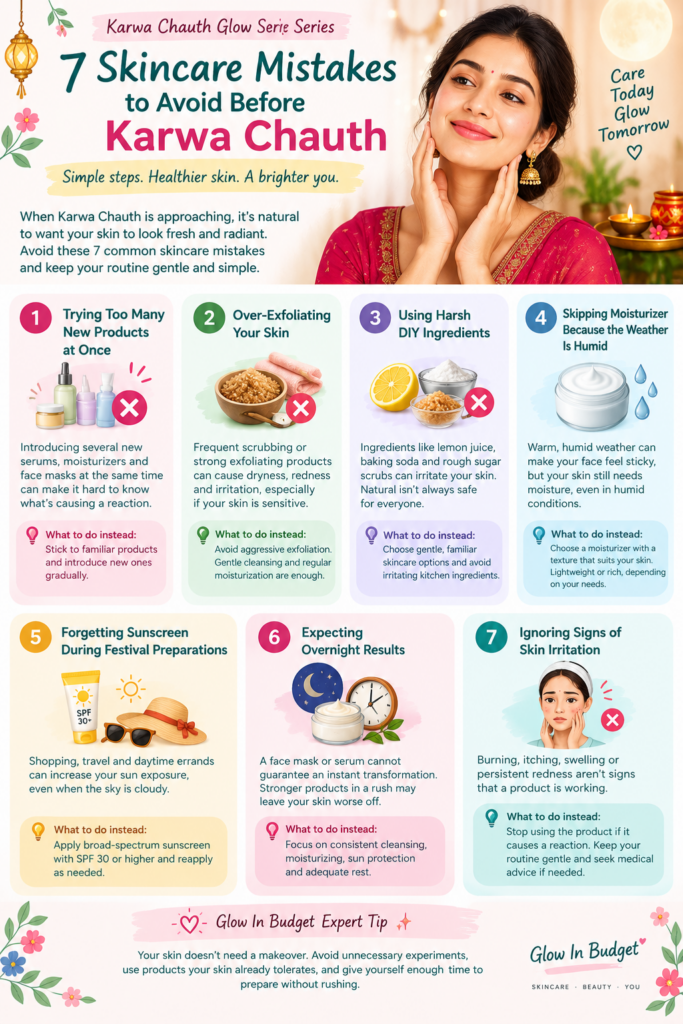 karwa chauth skincare mistakes infographic karwa chauth skincare mistakes infographic
